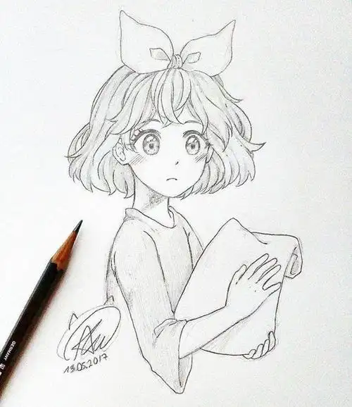 [铅笔画漫画人物女孩全身可爱型]铅笔画漫画人物女孩漫画头像,零基础