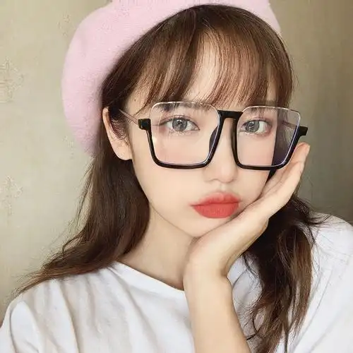 下半框眼镜网红同款ins街拍大脸显瘦大框半框镜框韩版近视可配镜