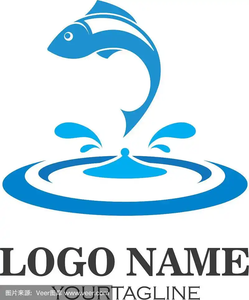 鱼标志模板创意钓鱼符号