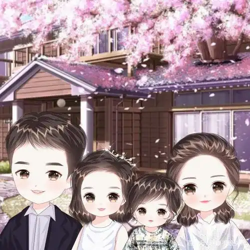 动漫手绘头像,一家四口头像合集,全家福微信头像