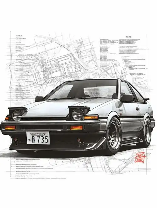 经典丰田ae86车型漫画与0396设计手稿_丰田86社区_易车社区