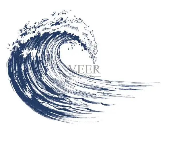 海浪素描.矢量图
