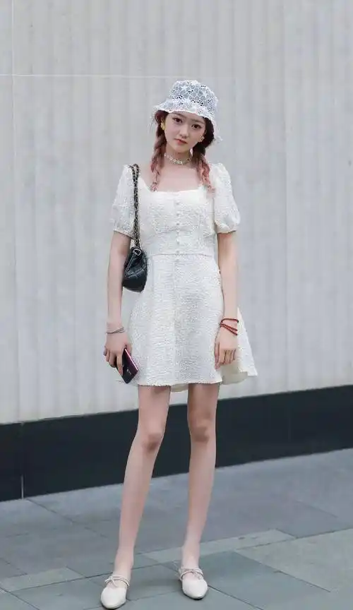 原创盛夏美女选择白色连衣裙降温效果好还凸显清新唯美的气质
