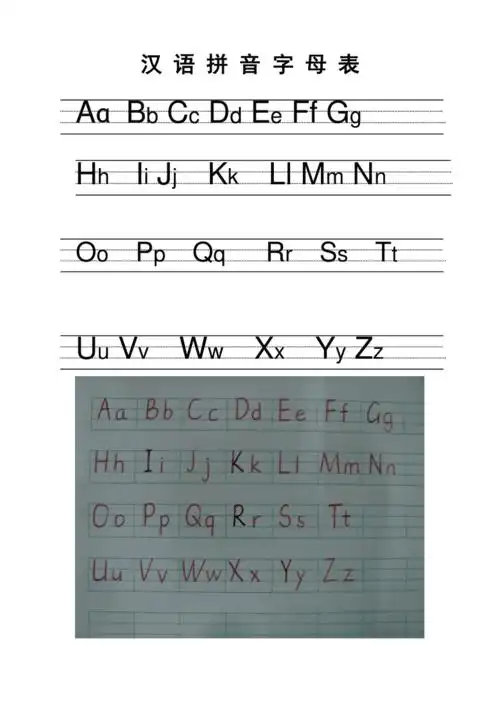 汉语拼音的书写格式最新四线三格资料doc