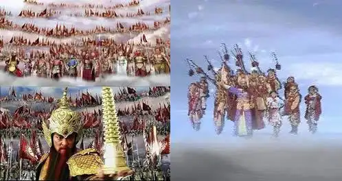 天空上出现6个天兵天将6个人影照片似曾相识图