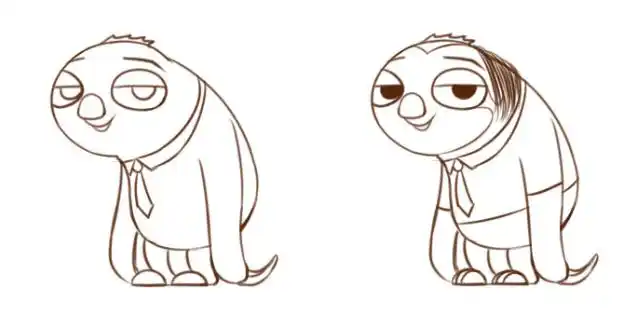 疯狂动物城树懒闪电的画法 树懒怎么画 树懒的简笔画教程卡通画(2)