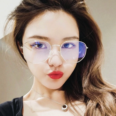 近视眼镜女有度数眼睛圆脸近视镜可配度数成品 100 200 300 400度