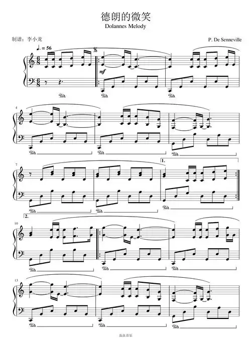 理查德克莱德曼-《德朗的微笑》钢琴谱-c调-虫虫钢琴