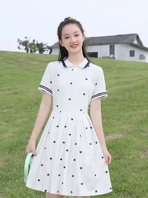 初中中学生polo公主裙子2021夏季新款气质少女连衣裙