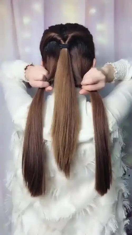 超时尚的马尾辫发型编发,简约时尚,速成教程不会的进来