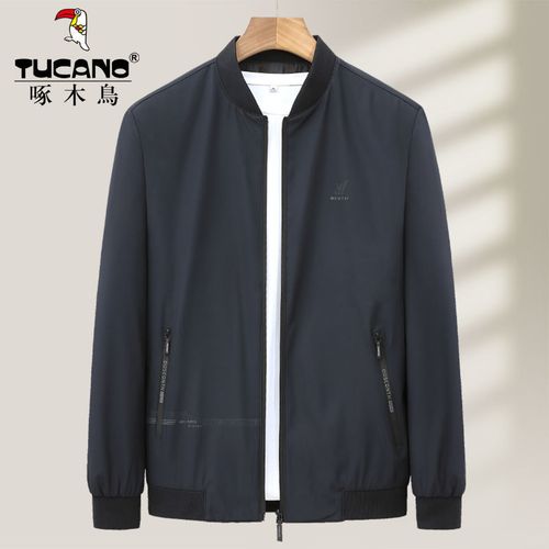 啄木鸟夹克男装春秋外套中年40岁50爸爸棒球领中老年休闲宽松上衣