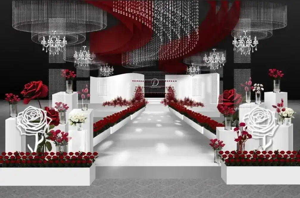 场景布置 #婚礼设计效果图 - 抖音