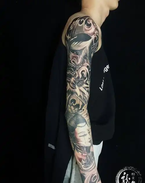 艺妓般若花臂纹身图片_手臂纹身图案(3)_江苏省无锡市纹身店-无锡龙舞