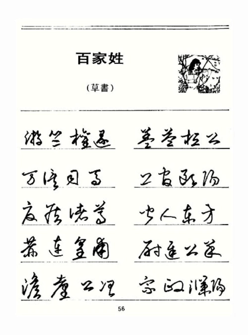 百家姓千字文钢笔草书字帖