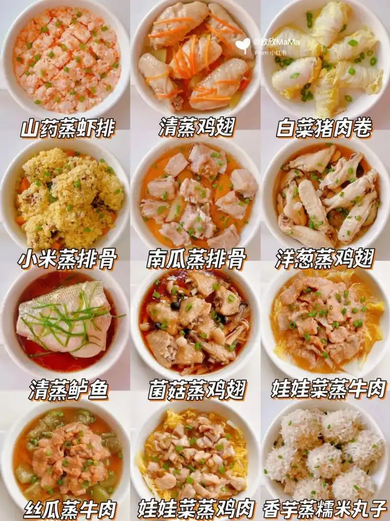 今天分享12款简单又营养的蒸菜食谱, 如果宝宝没有胃口,可以安排蒸菜