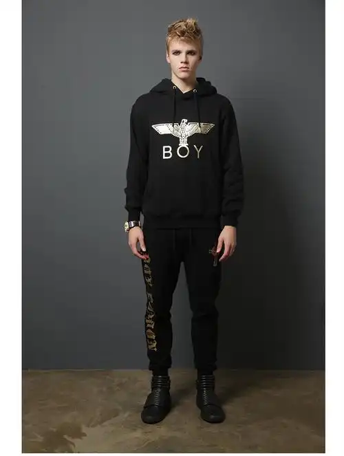 英伦潮牌boylondon秋款经典老鹰图案连帽/圆领全棉卫衣男女同款