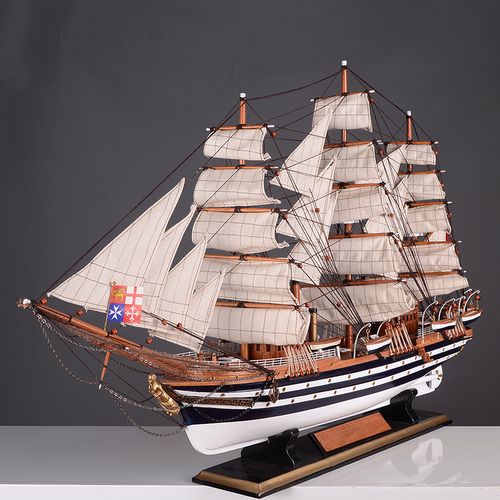 木质仿真帆船模型摆件韦斯普奇号90cm大号实木船工艺船乔迁礼物