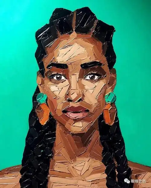 创艺者被刀刷扫过的容颜抽象艺术家elenagual与她的女性肖像