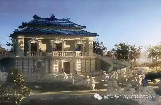 圆明园复原图之大水法.是西洋楼最壮观的喷泉.