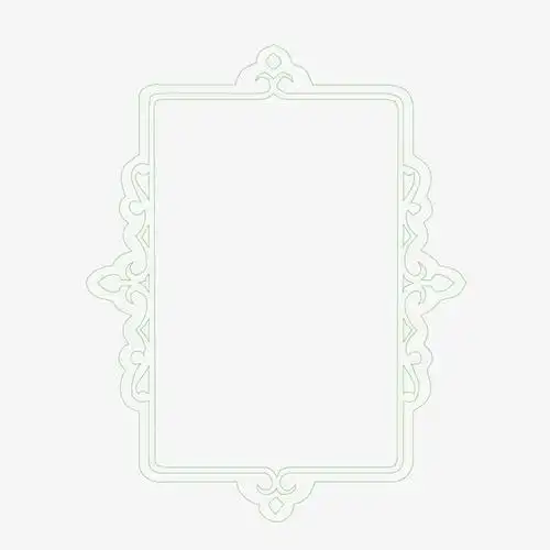 矢量绿色云朵线条相框