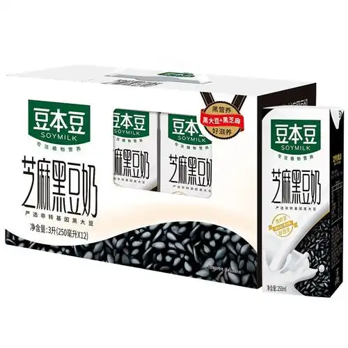 豆本豆芝麻黑豆奶250ml12盒箱礼盒装23g植物蛋白饮料学生营养早餐奶新