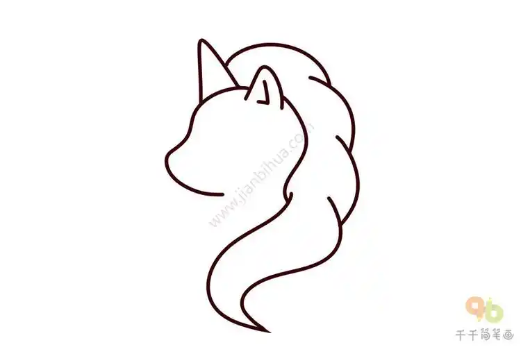 独角兽简笔画图片 简单好画