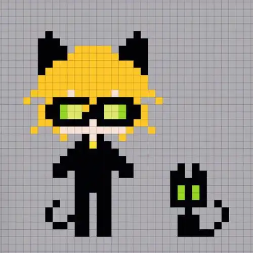 拼豆图纸瓢虫雷迪黑猫诺儿