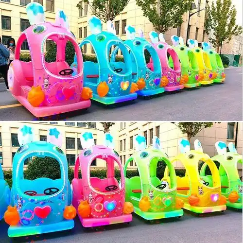 新款广场摆摊碰碰车儿童电动游乐玩具车亲子双座加蓬扫码电瓶车