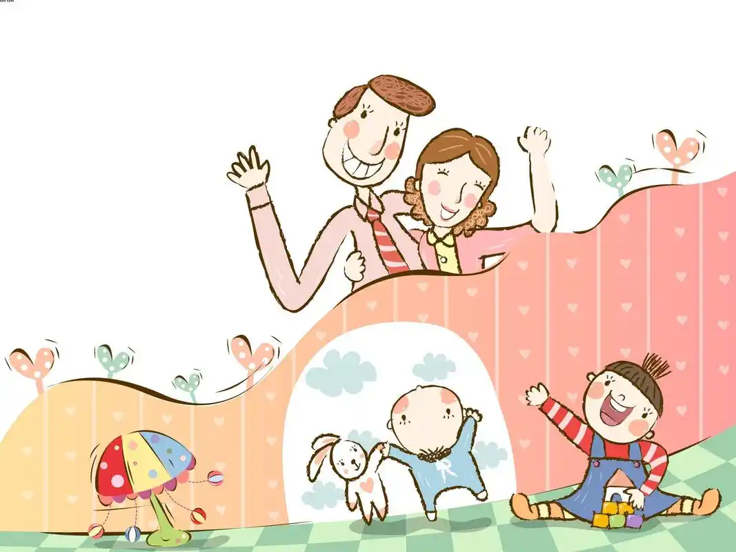 壁纸,cg,卡通,幸福家庭