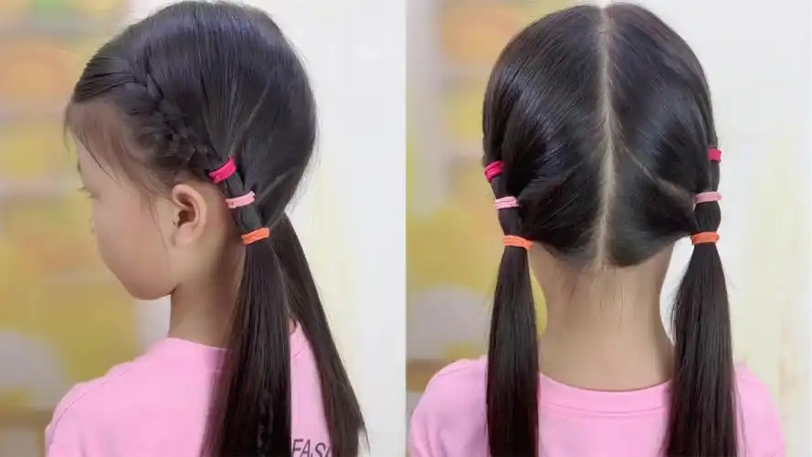 女儿上一年级这样扎头发,简单又好看
