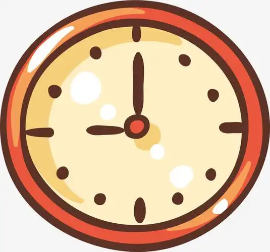 矢量图水彩卡通时钟