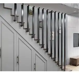 网红复式楼梯扶手护栏侧装简约现代铁艺阁楼家用围栏别墅室内栏杆