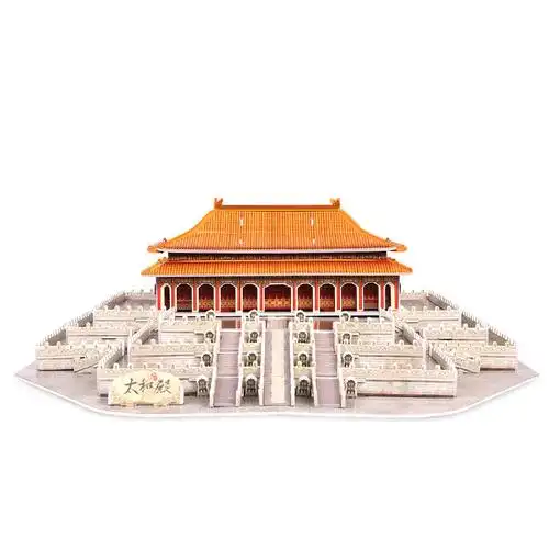 立体拼插拼装 中国著名建筑 益智玩具早教 故宫太和殿金銮殿mc127h