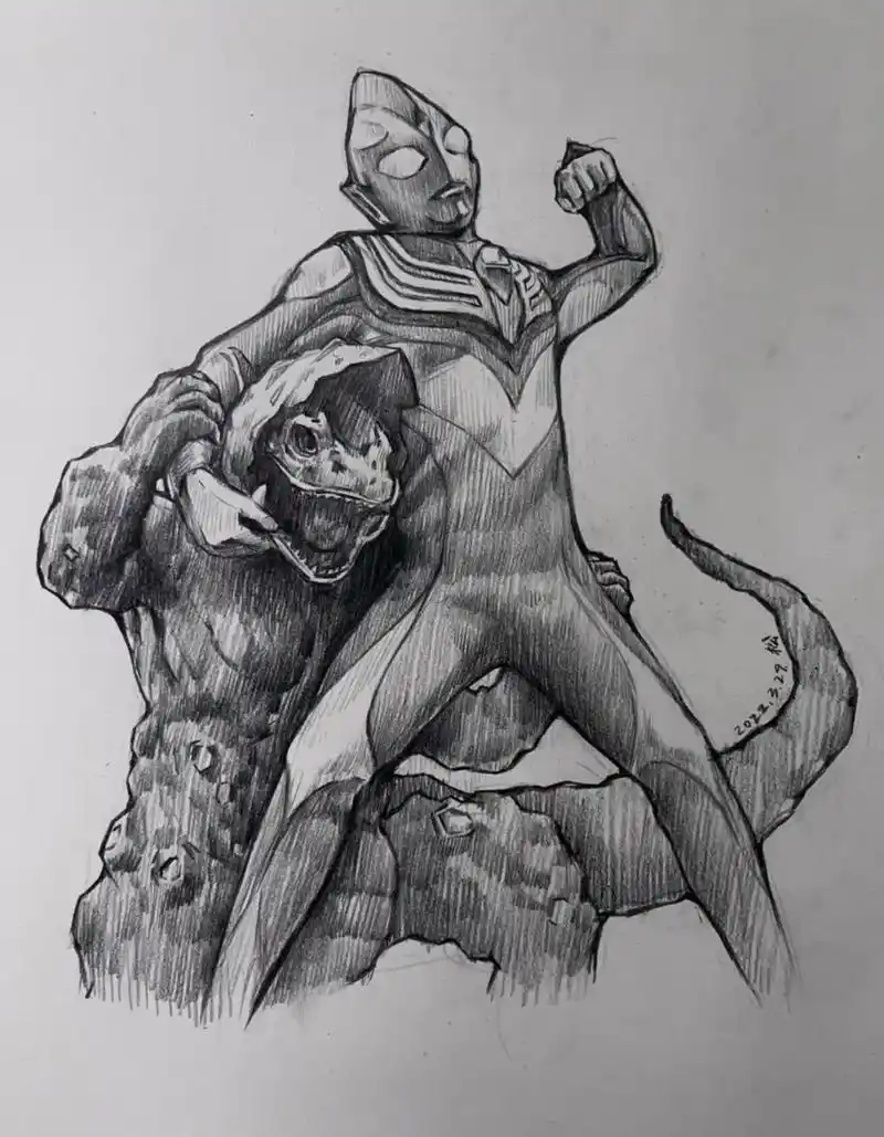 双人速写步骤图#迪迦奥特曼 #速写 #哥尔赞 - 抖音