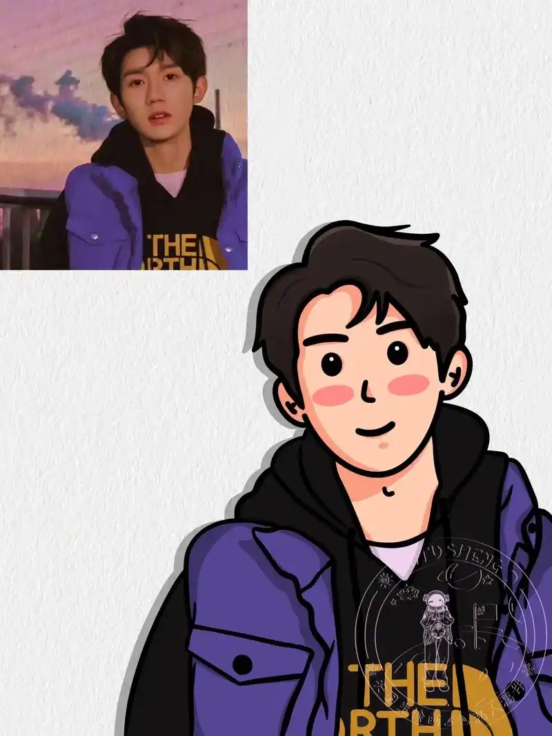 王源 画张专属自己的头像吧!#王源 #procreate绘画 - 抖音