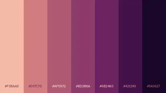 色卡色彩搭配色调一组紫色渐变色卡