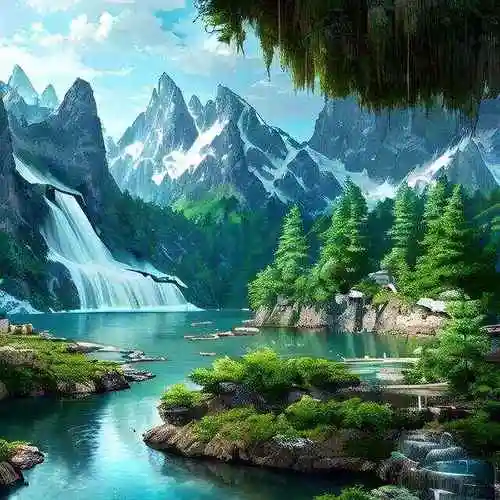 男人好运风景微信头像八方聚财