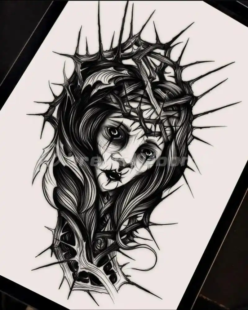 暗黑纹身手稿|欧美暗黑纹身 暗黑纹身手稿 #暗黑纹身# #tattoo# #纹身