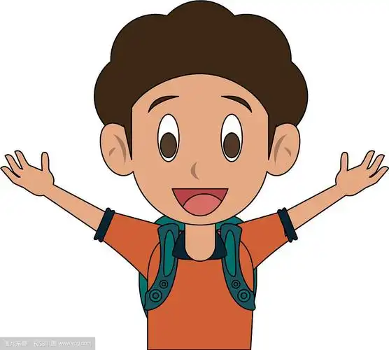 卡通可爱的小学生