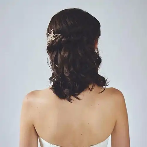 结婚妈妈头饰婚礼盘头卡子中年优雅气质旗袍喜婆婆发夹婚庆饰品l75银