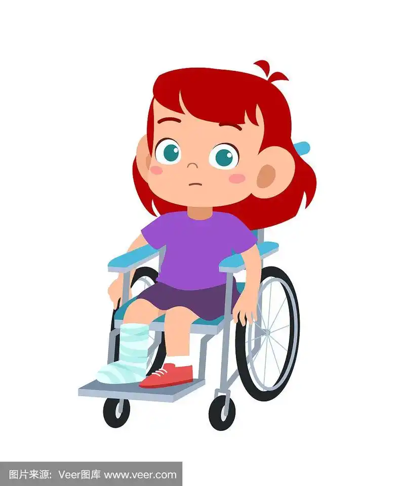 残疾儿童在轮椅矢量