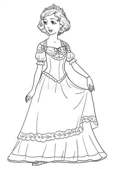 儿童公主礼服简笔画