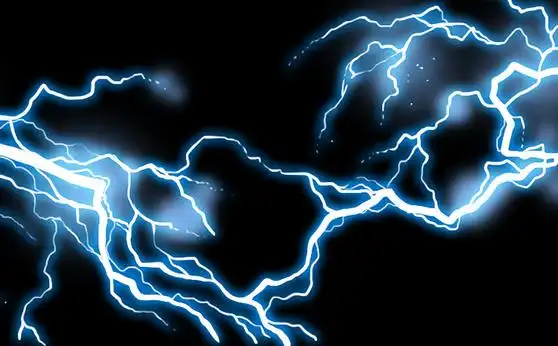 蓝色漂亮闪电免抠png透明素材