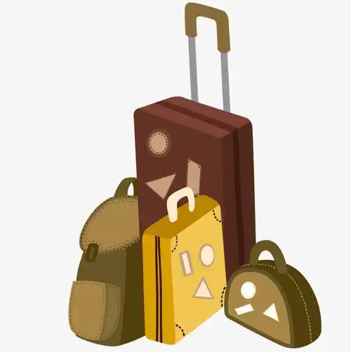 拉杆箱卡通手提箱矢量图下载