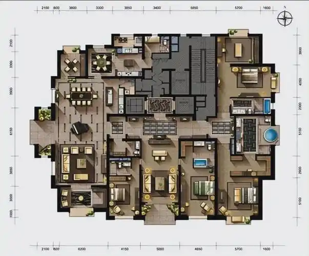 900平米的超级大平层四房五厅打造最顶级的居家生活氛围