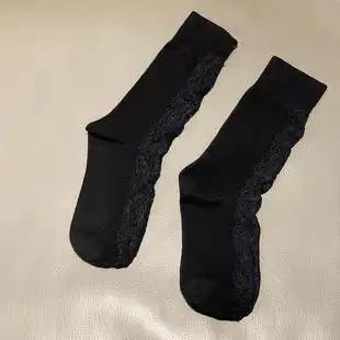 镂空蕾丝拼接中筒袜黑色个性新款潮袜袜子女网红陈太同款2022春季