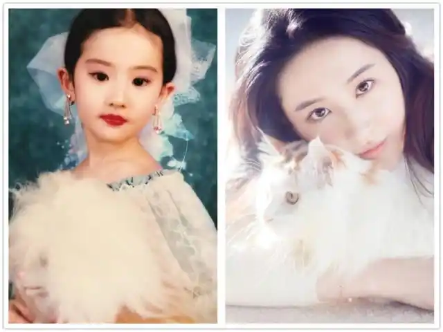 原创明星童年对比照:林允朴实,刘亦菲美到大,最美的是她!