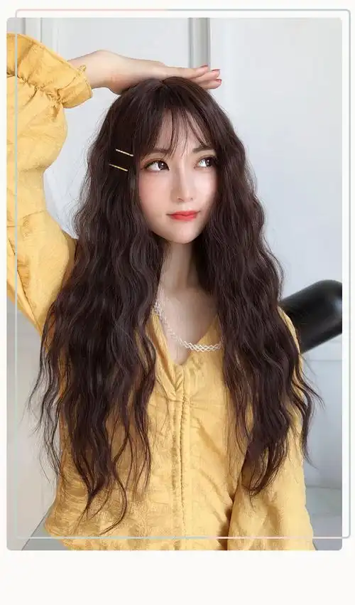 你那么美假发 玉米烫假发女长发 中长发蓬松羊毛泡面卷发片自然 韩国