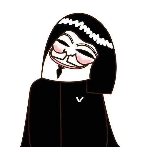 卡通黑衣服歪头微笑gif动图_动态图_表情包下载_soogif