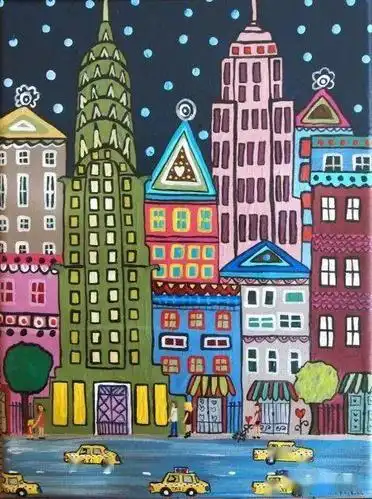 没基础不要紧——会画几何就能画出漂亮的建筑色彩装饰画!